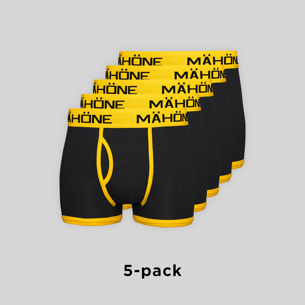 Miesten Bokserit IIVO - Musta/Keltainen 5 pack